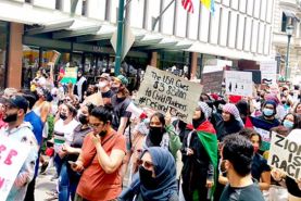 مردم آمریکا در حمایت از فلسطینیان به خیابان ها آمدند